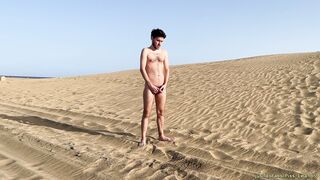 Boyfriend and I get wet and wild on the nude beach with a public pissing session