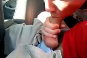 Young cute twink sucks dick in car