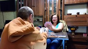 Failed Cards Game, Pleasure Spilled Across Her Face!