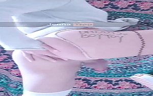 Jenna trap in white otk socks and undies