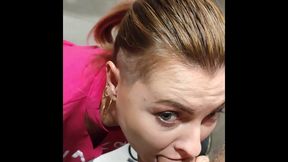 A *** Sucks a Stranger's Cock and Swallows Sperm in Exchange for Coffee in a Toilet in a Shopping Mall
