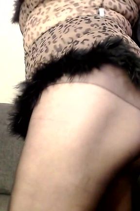 Black Nylon Pantyhose Ass Tease