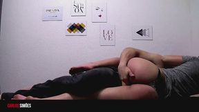 HOT FITNESS HOT GIRL AND HER HUGE BOYFRIEND FITNESS AMATEUR UNCUT