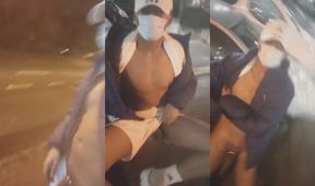 Masked Jock Jerks Huge Cock Public Cum Gusher Destroyed