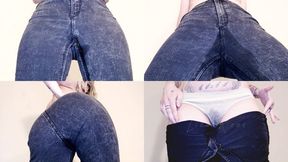 Peeing In Jeans Closeup POV [HD]