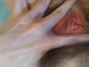 Hairy Onlyfans Slut Pink Moon Lust GAPES FURRY Hairest BUSH PUSSY shows Her Cute Pink Clit Clitoris