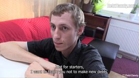 Slim Debt Dandy Scores a Deep Throat Blowjob & Bareback Anal Sex Fix for Cash