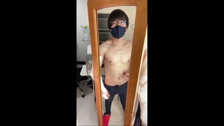 "Nipple masturbation while standing" feels too good. Japanese glasses boys.
