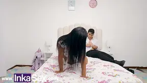 Hot Latina stepsister shows off big ass in doggy style