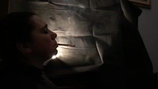 She destroys two cig in total dangling