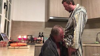 Lovely sex with pope in the kitchen.