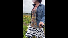 No. 195 Exposing My Pussy in a Flower Field
