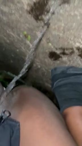I almost got caught pissing outside