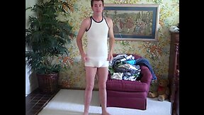 Amateurish underclothes model - real