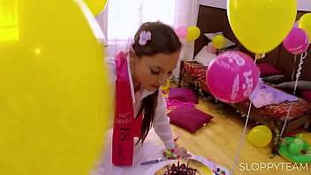 Birthday Cake Smashed  Deep Throat Food Fetish