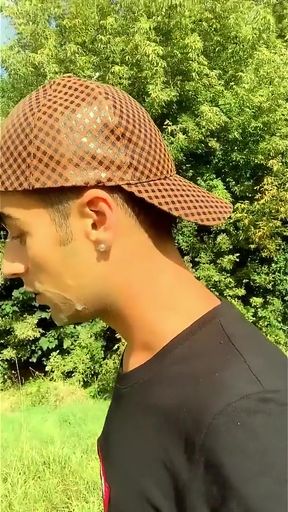 Boy Walks with Cum Mess on Face but He Need to Hide Because Someone Comes