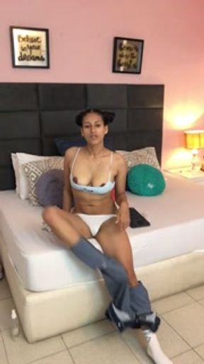 Hot girl strips and shows her ass and tits