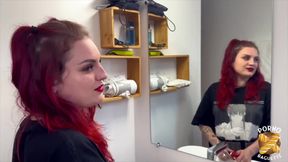 Trixy, Hot Readhead, Gets Banged by Two Cocks