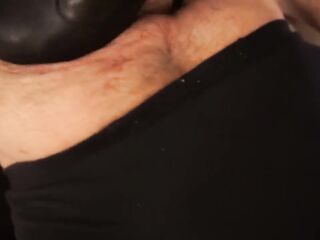 Masked mistresse punishing serf hard