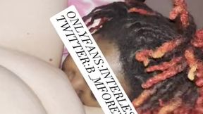 Amateur paws up gives a sloppy head to her man and shows off her pink pussy