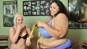 Amazon Goddess & Petite Babe Measure and Compare Their Bodies *MP4*