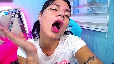 TS Angelique - Webcam show from December 2, 2022 - multiple precumshots and accidental cumshot - premium version