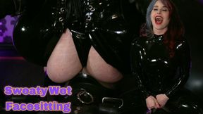 Sweaty Wet Facesitting: I unzip my latex catsuit to ride my malesub's face Domina Andrea Rosu MOBILE