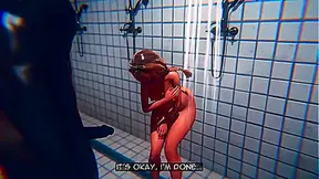 Gym Teacher Takes Student in Steamy Shower Encounter (3D Hentai)