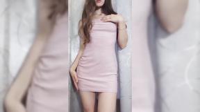 ”#skinny #longhair #sensual #littledress #pinkdress #”