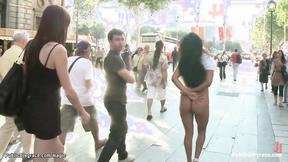 ”Big boobs Latin slave walked in public”