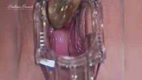 Perverted Mom Masturbating Into Her Open Pussy