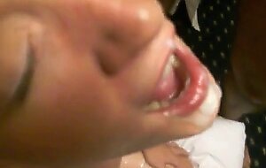Amateur Facial Bukkake on Cum-Loving Slut