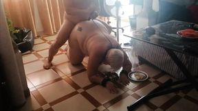 My BBW pig slut at the floor