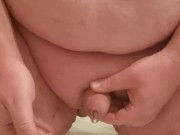 Chubby rub small dick like a big clit