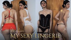 Showing my sexy lingerie to my stepdad