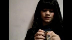 Lea is eating on camera