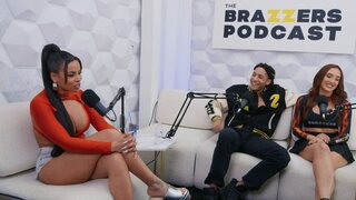 The podcast interview quickly leads to a threesome