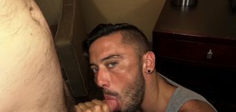 Naked gay lover gives perfect blowjob until the man fucks his ass