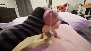 18 Year Old Femboy CUMS while wearing fish nets