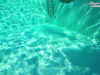 All Natural mother I'd like to fuck Julia North Underwater Anal in the pool