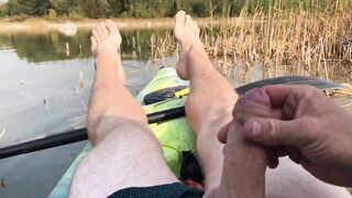 Risky Kayak Onanism & Ejaculation While Out On The Lake