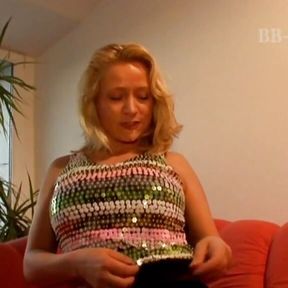 Hot German MILF POV caught masturbating with her long sex toy