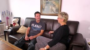 Tired gilf hungry for younger cock after work