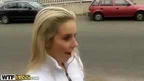 Pretty Legal-age Nesty does blowjob in public
