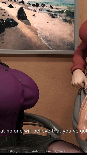 MILF Breeder [ Futa Ntr Hentai Game ] Ep.10 Principal Fucked by a Futanari Giant Cock with Her Husband on the Phone!