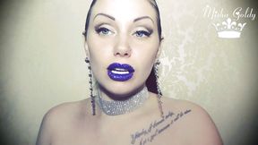 Glamorous blue glittery lips