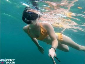 Snorkel Slut: Tight Bikini, Dive Mask & Underwater Fin Tease
