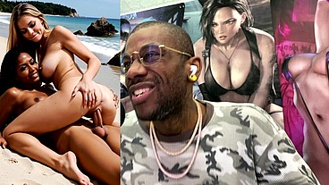 Beautiful Transgender Ebony Girl Fucking A Tight Ass White Pussy, AI Generated