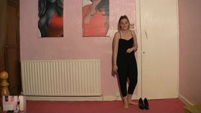 Sophie's Black Patent Trampling Heels (4K)