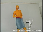 Blonde babe strips in spandex